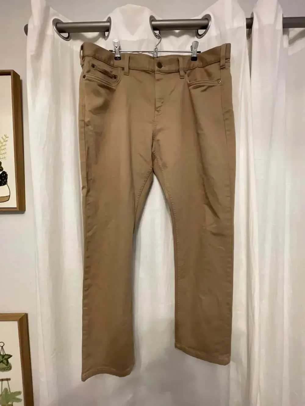 Banana Republic Traveler Skinny Fit 5-Pocket Khaki Pants 38x30 Preppy Classic